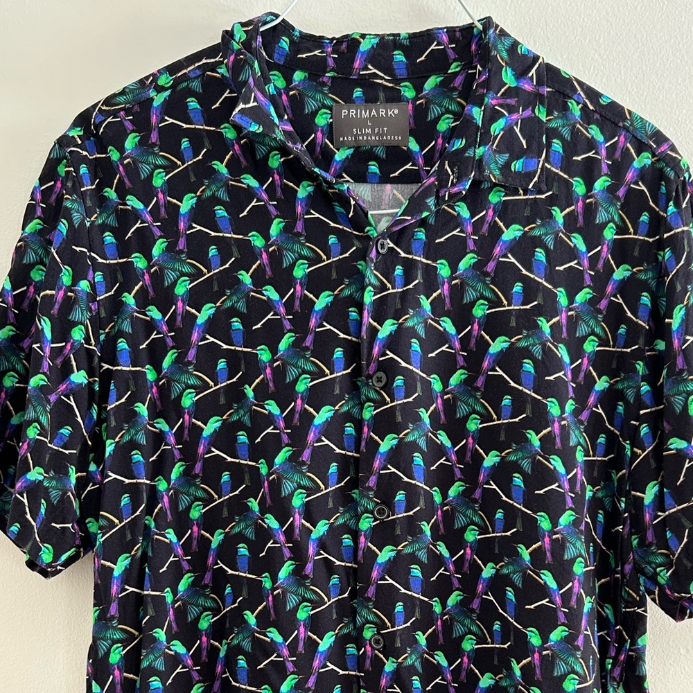Primark Slim Fit Short Sleeve Button Shirt Large
